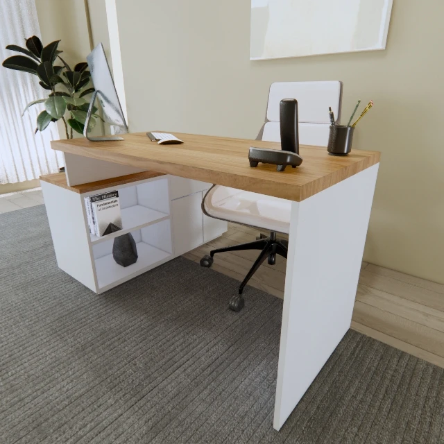 مكتب موظفين خشب MDF تركي بتصميم عصري وأنيق